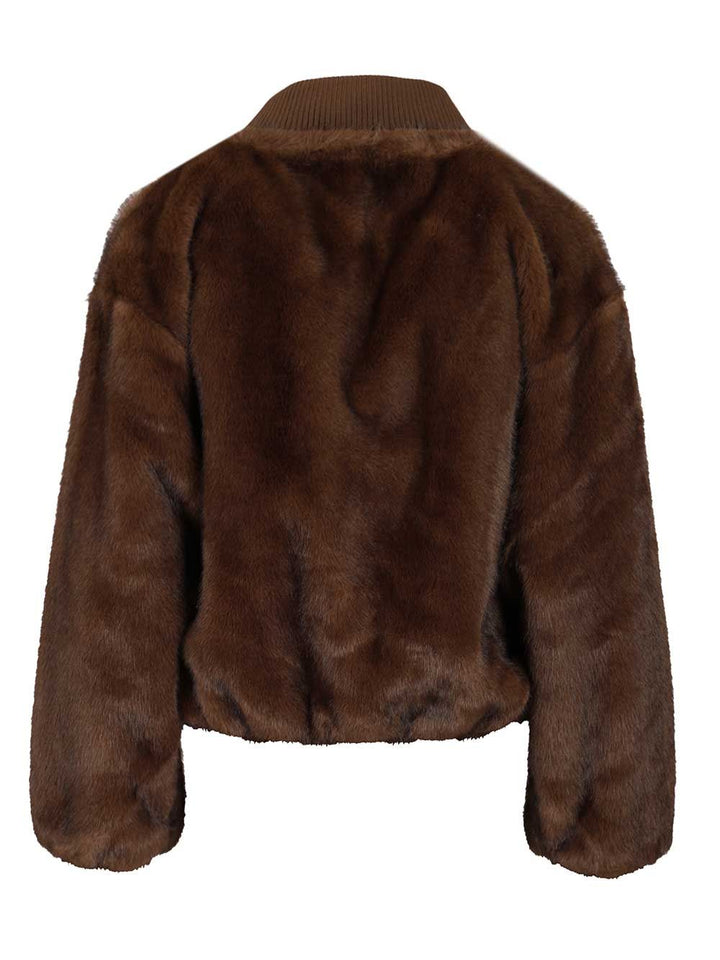 P.A.R.O.S.H. Faux Fur Jacket Jackets - Brown | 28d9a28a4952cc0bd7dd6cf5b56901211868393c