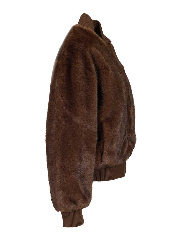 P.A.R.O.S.H. Faux Fur Jacket Jackets - Brown | ece8041077017dae3f4d9ec08bb6db65af6e83f7