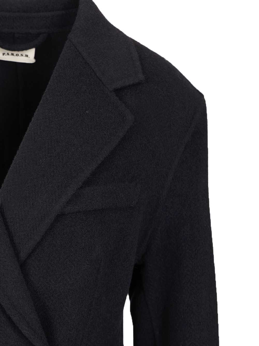 P.A.R.O.S.H. Double-Breasted Coat Coats - Blue | 70e9244d63693f69751d9a77c5d6f6100bc70978