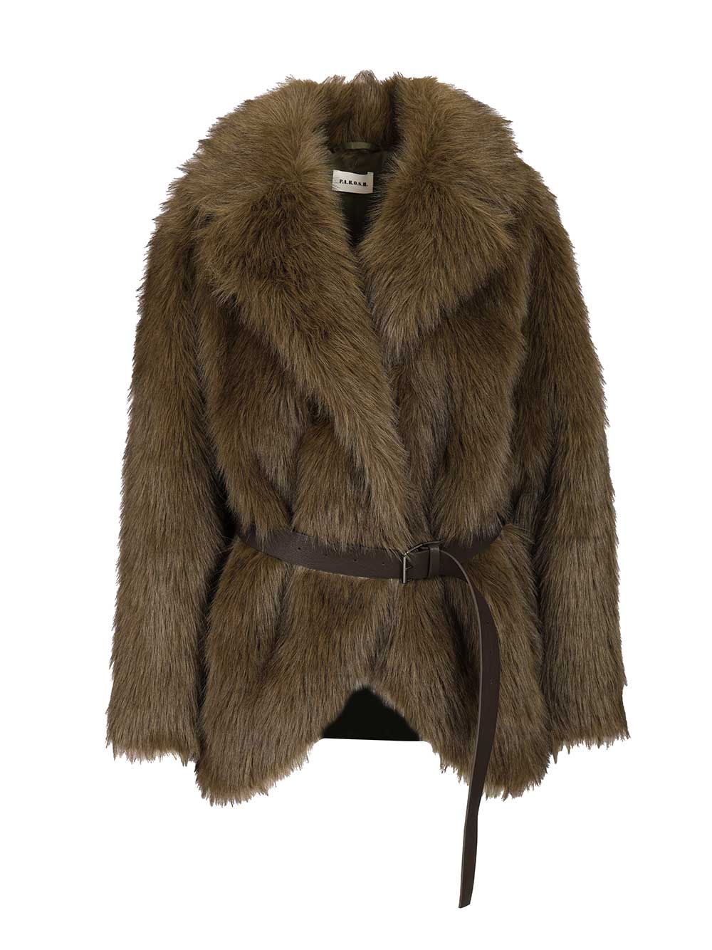 P.A.R.O.S.H. Sheepskin Coat Jackets - Green | c941e7c57bdc7ebf6f9a6a6cd4b27bfebf9f251b
