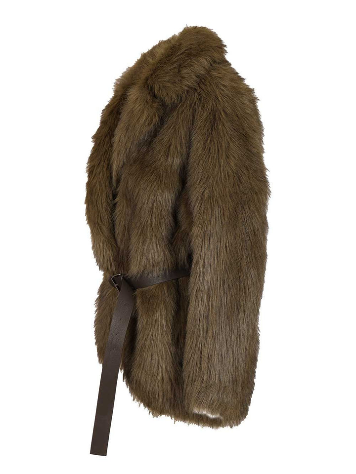 P.A.R.O.S.H. Sheepskin Coat Jackets - Green | e6e61887fe08f54d9f0633ddfaabf855026b31aa