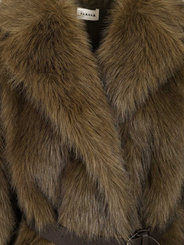 P.A.R.O.S.H. Sheepskin Coat Jackets - Green | 1127eb8ca424cadf5fa65865fe4352e8590edb2b