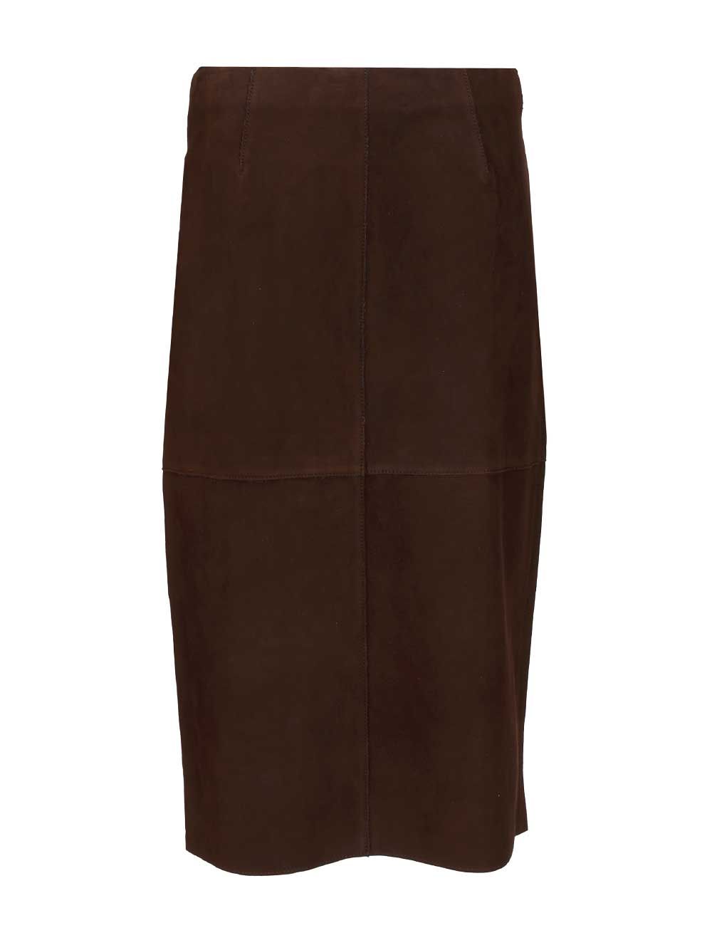P.A.R.O.S.H. Suede Midi Skirt Skirts - Brown | b8bc7a2bb29d3be29940dc70c4347e8baeffec5c