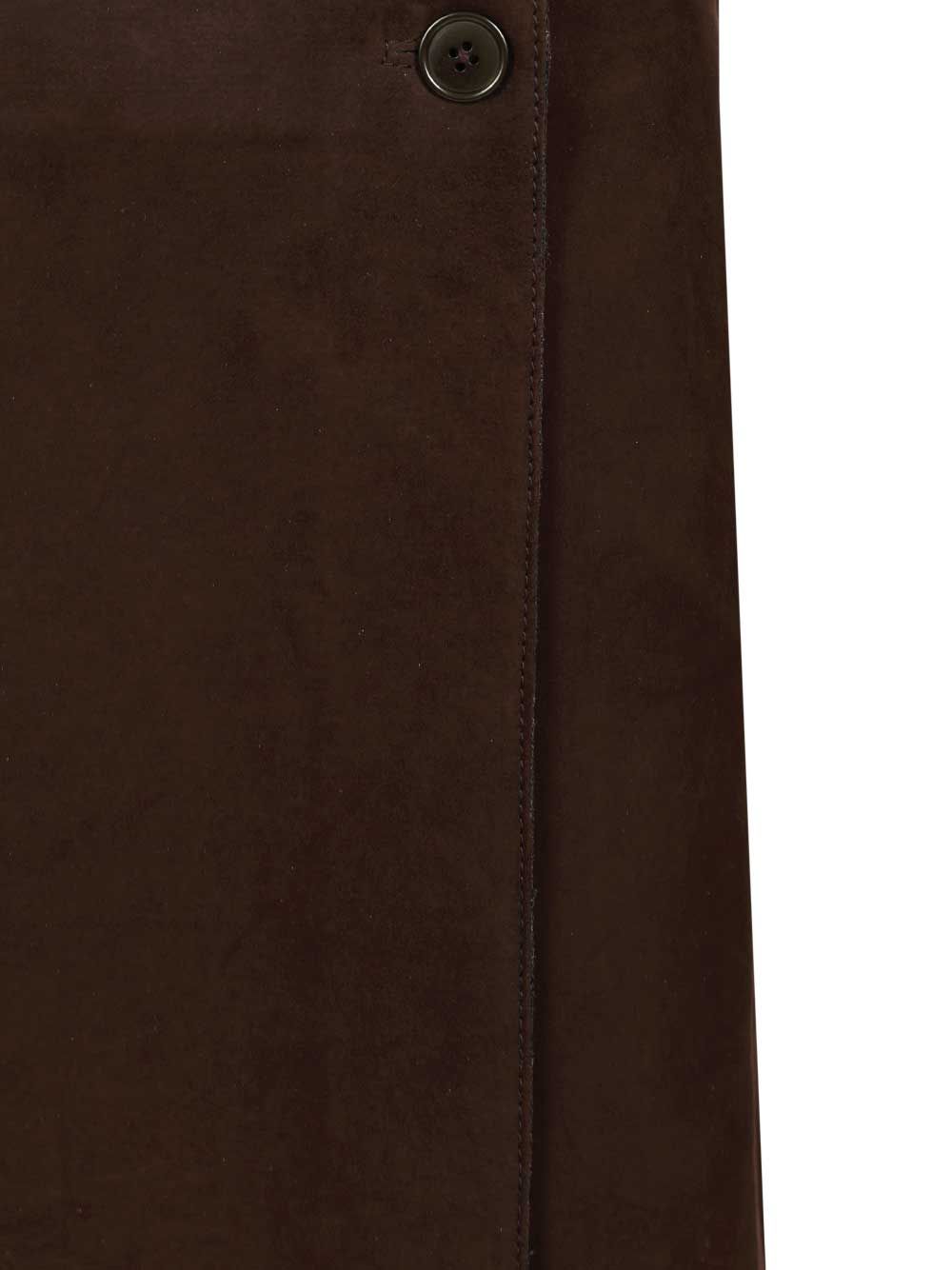 P.A.R.O.S.H. Suede Midi Skirt Skirts - Brown | f0b2daaa19948eea4b1ffab039674d5ddd1200a9