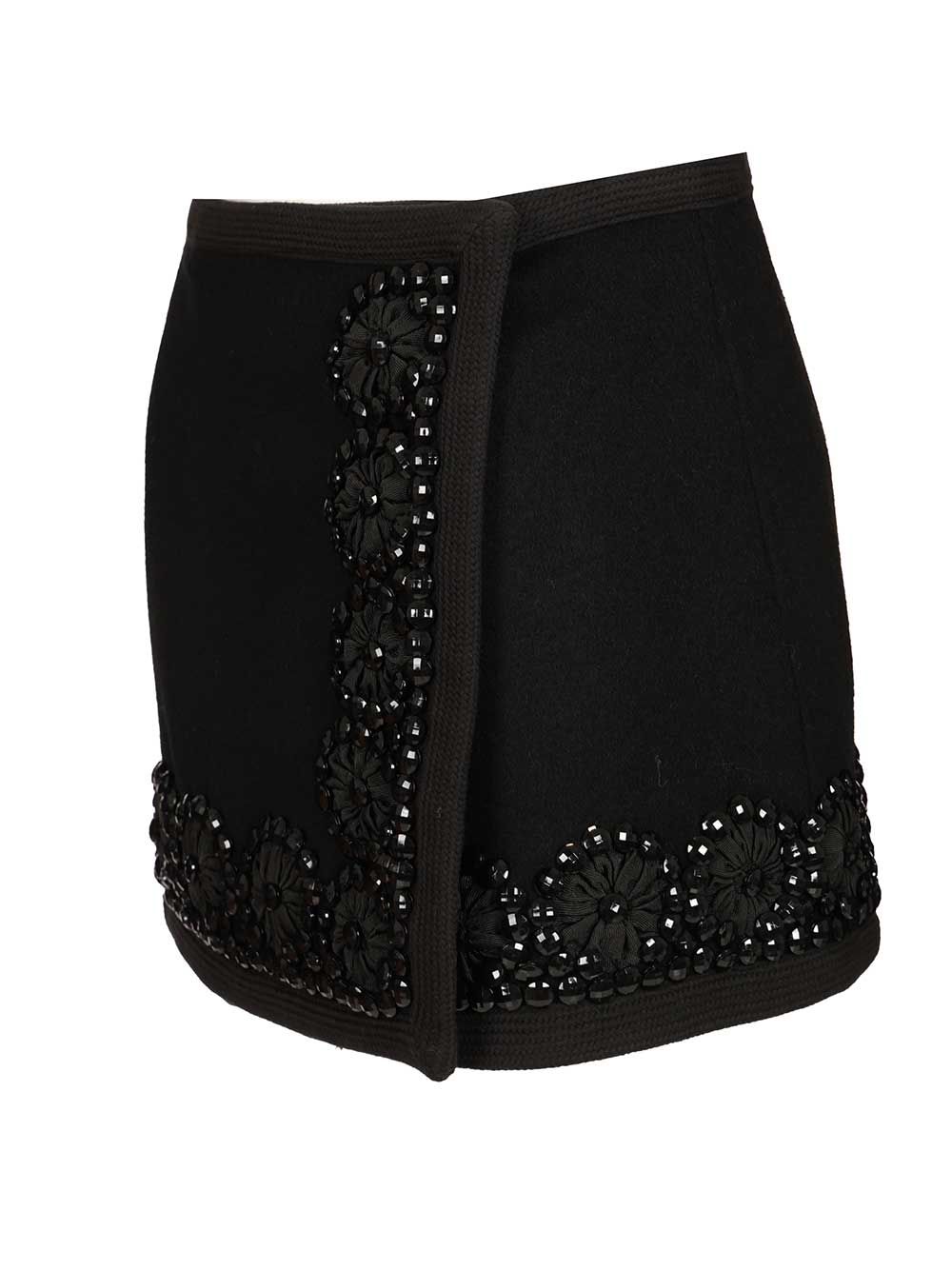 P.A.R.O.S.H. Wool Miniskirt Skirts - Black | 14b28eb3df64405722de8f019db6caf033f019f4
