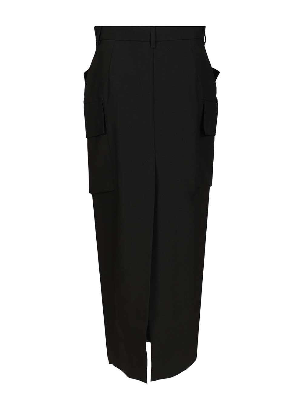 Rick Owens Firebanks Wool Midi Skirt Skirts - Black | 87bb9219301241c9319e87e2a2464e5bc6e553b0