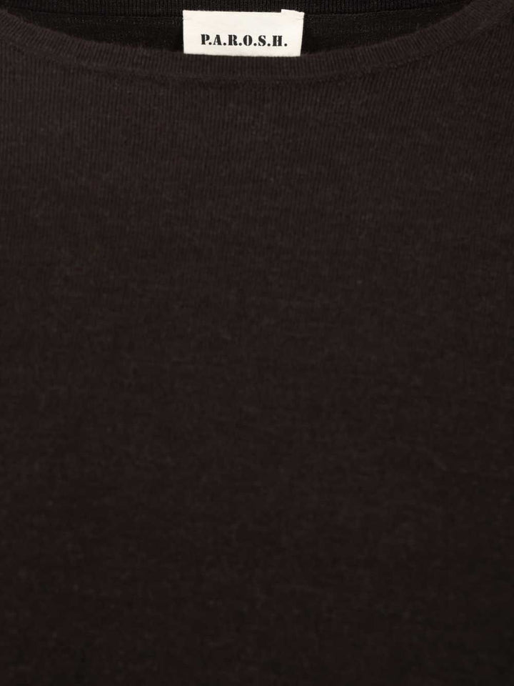 P.A.R.O.S.H. Wool Knit Dress Dresses - Brown | 7fa550a373ac28937e92131d66d0c1d3645dae59