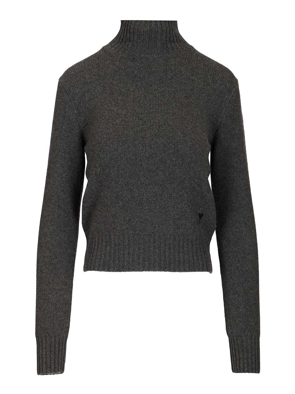 Ami Turtleneck Sweater Knitwear - Black | dc6e3183a375bdfe466b3185d54ee48fa6c2889d