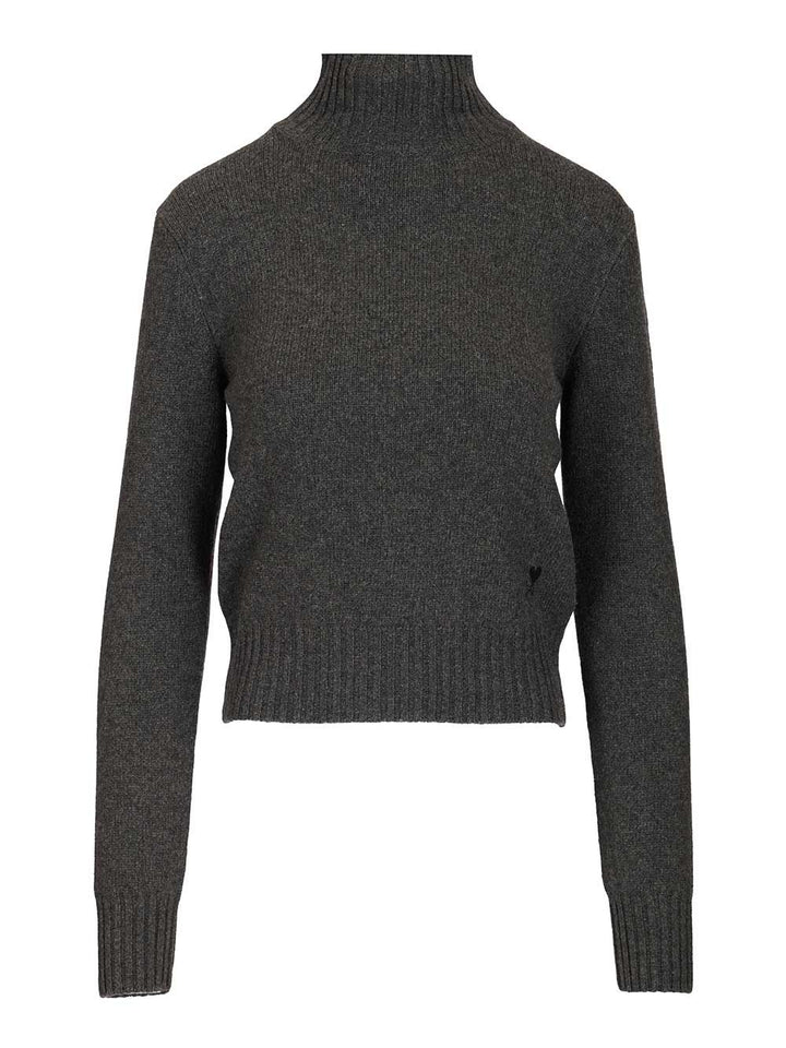 Ami Turtleneck Sweater Knitwear - Black | dc6e3183a375bdfe466b3185d54ee48fa6c2889d