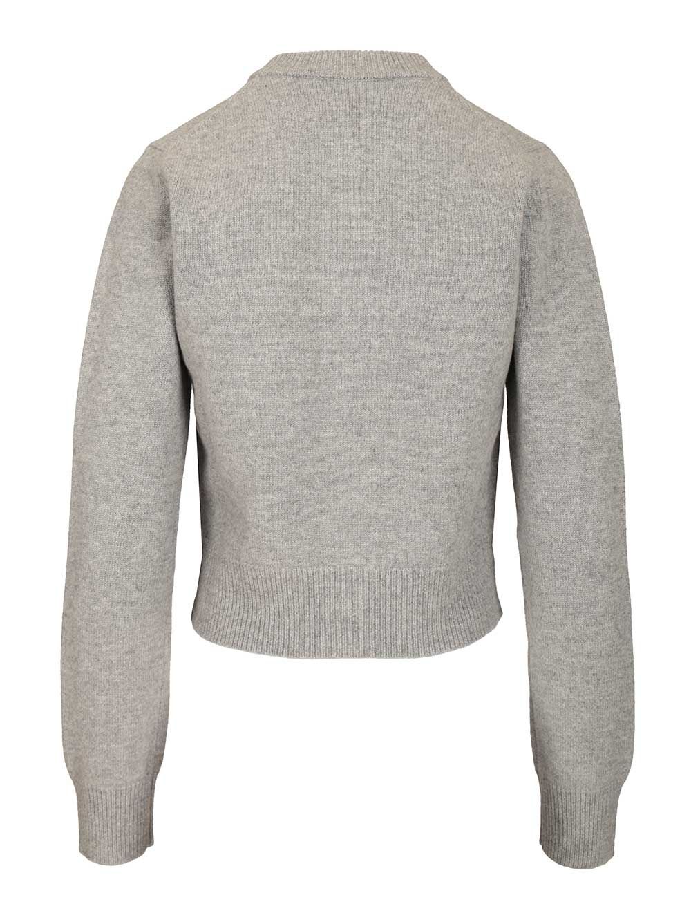 Ami Crew Neck Cardigan Knitwear - Grey | c69e1c7d40df317265be3be0802266a53624035e