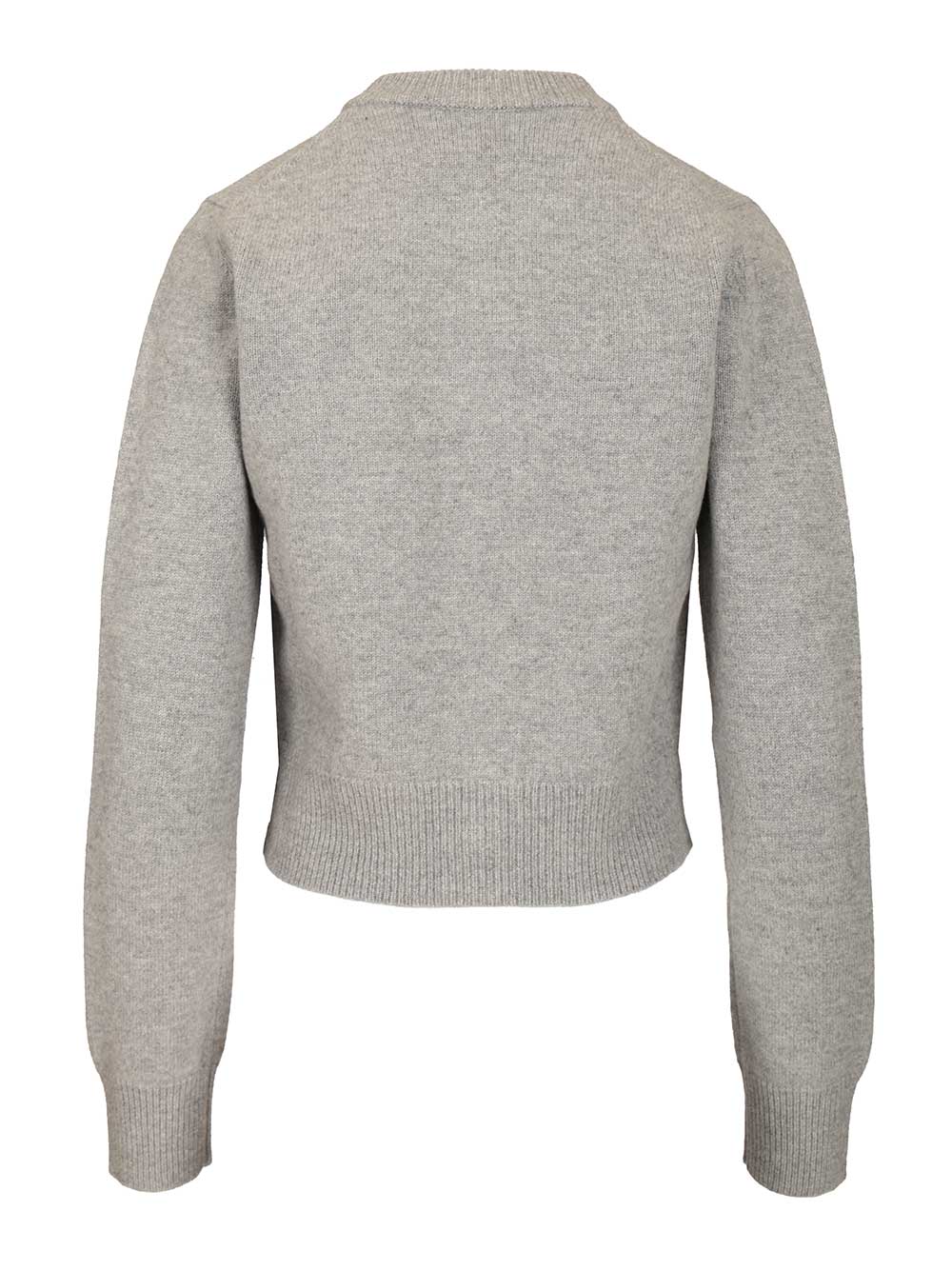 Ami Crew Neck Cardigan Knitwear - Grey | 7660c17974d44af42b5b649c104667d74d68cbdb