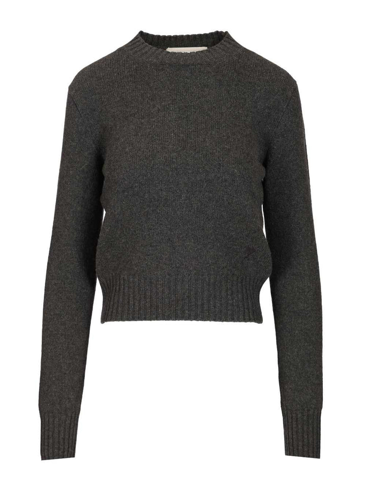 Ami Wool And Cashmere Sweater Knitwear - Black | df6aa87585fbe3fdea3aade2ccb9b3cde686967f