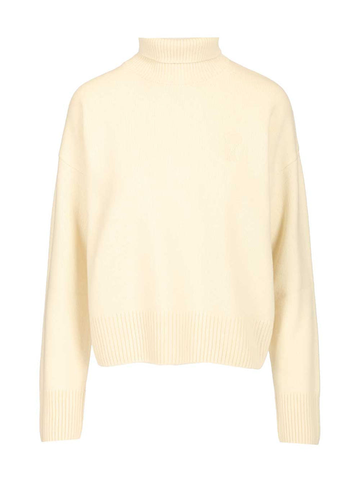 Ami Turtleneck Sweater Knitwear - White | e5b469392cdb1a8a1fade06394cbaaa5281c5337