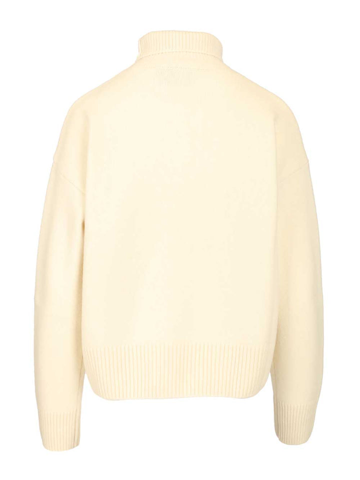 Ami Turtleneck Sweater Knitwear - White | bfaf737d5287fa3b708de13fa9c92d4a0f17bd76