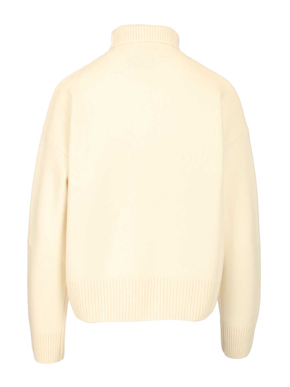 Ami Turtleneck Sweater Knitwear - White | bfaf737d5287fa3b708de13fa9c92d4a0f17bd76
