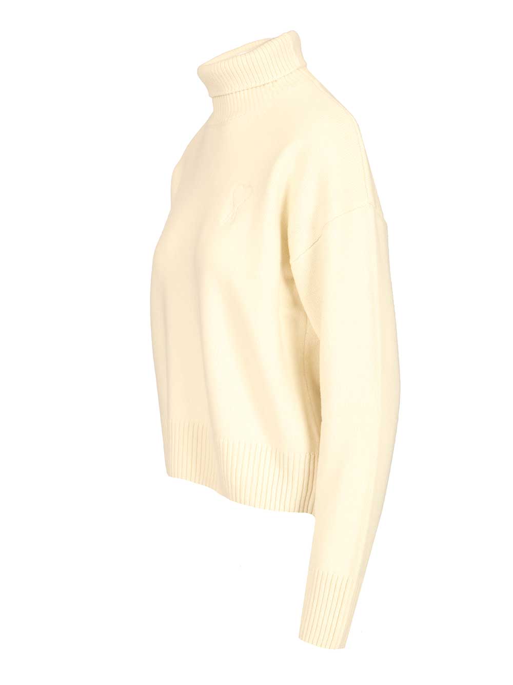 Ami Turtleneck Sweater Knitwear - White | 6a8b3751186ddca04194cd56d0df4f5bbf2b747c