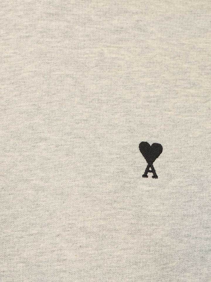Ami Ami De Coeur Cropped Sweatshirt Knitwear - Grey | 0f06a890b66e4be8c6011b19538e9dc771c2cea3