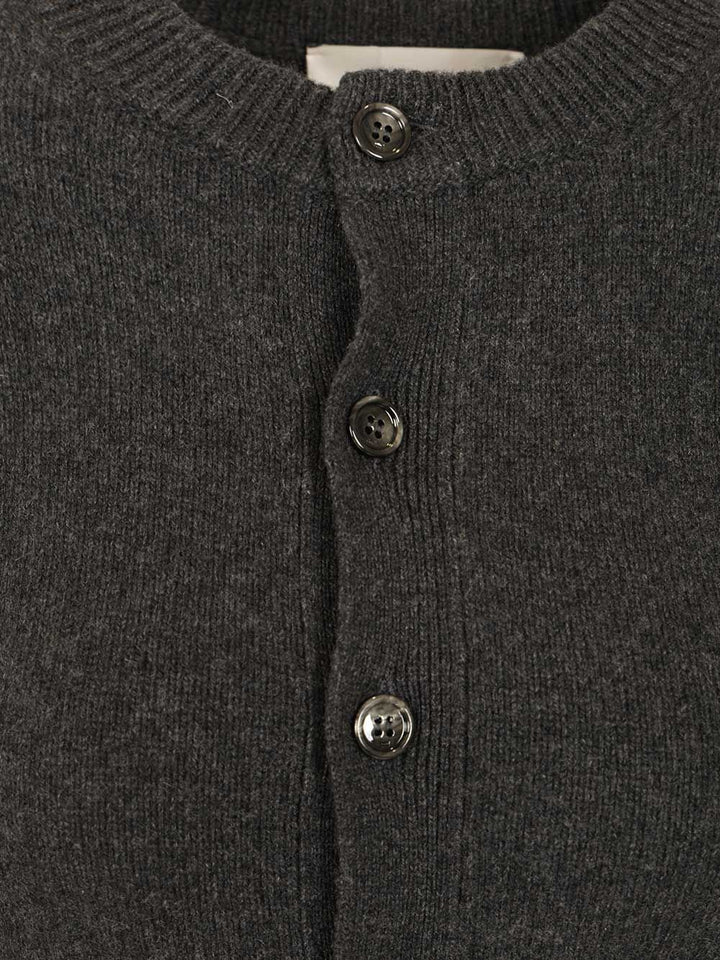 Ami Wool And Cashmere Cardigan Knitwear - Black | be71d6110a3c656de0b8d6d05b5c811b0c808e7a