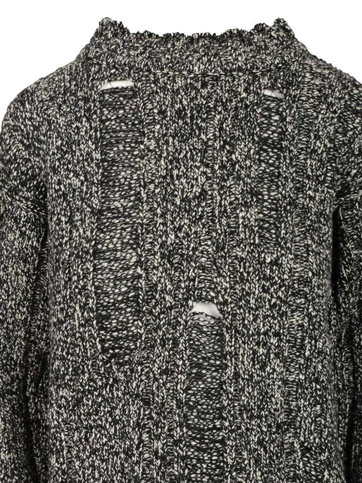 Durazzi Milano Mouliné Sweater Knitwear - Black | c0d44d622b6337e8397a064e0c18a3f6fbd4f109