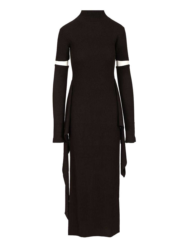 Cashmere Blend Long Dress Brown