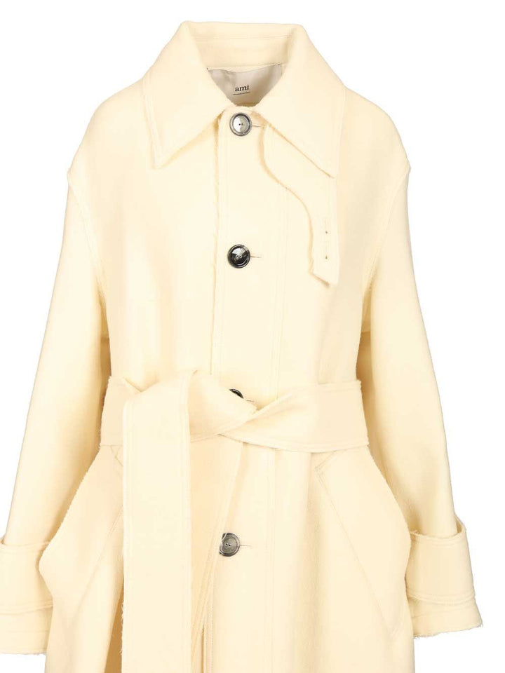 Ami Belted Raincoat Coats - Beige | 76a42cc6da77797d2969170c2f9c87cdc429a29a