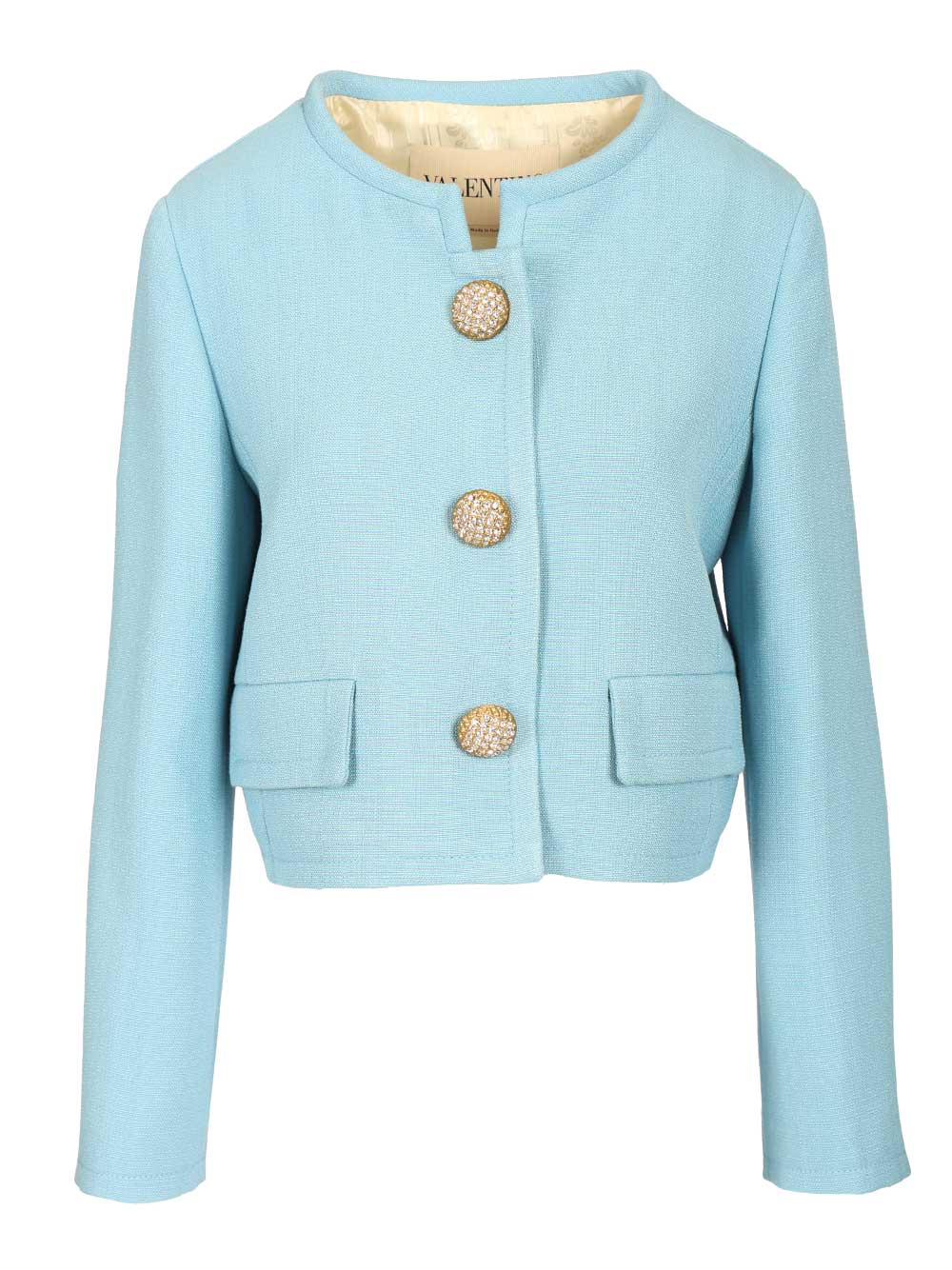 Valentino Garavani Short Viscose Jacket Jackets - Light blue | 8a6ffa6f9e35e15b8461a5e93121bacd3883d251