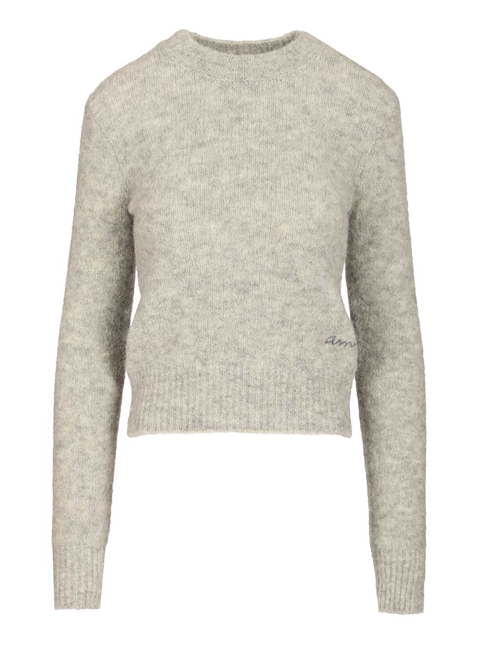 Ami Wool And Alpaca Knit Sweater Knitwear - Grey | a8cc443f6a2aa90c965b2a20c3d661f0837b0531
