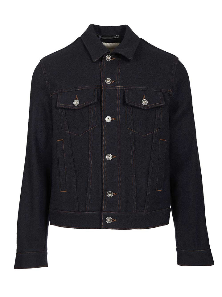 Jacob Cohen Wool Trucker Jacket Jackets - Blue | 7ab6397452a2c53e24c4a681128e049033f92c05