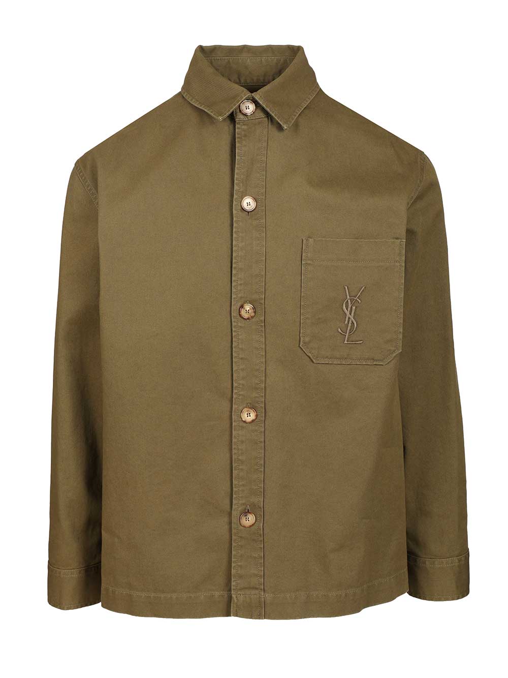 Saint Laurent Cassandre Overshirt Jackets - Green | 8322ff172a2b0b24344c9fe6c7e6d073497be4f1