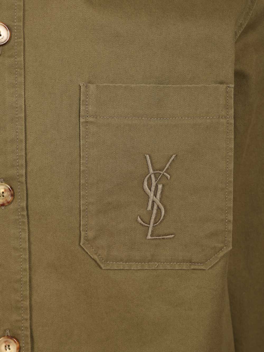 Saint Laurent Cassandre Overshirt Jackets - Green | d33a30eddc67487b8fd22112a627fcbeaef10096