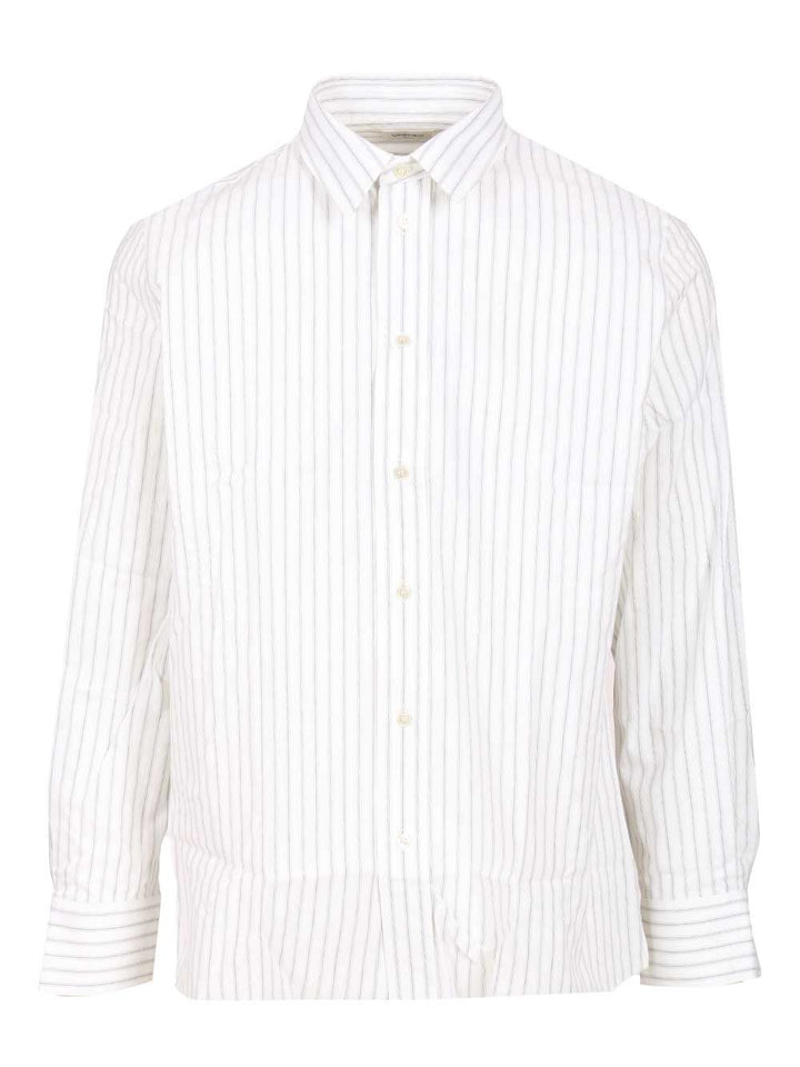 Saint Laurent Cassandre Striped Cotton Shirt Shirts - White | fe20b3dbf68a9bad21b27a3b01c634c839c94dc5