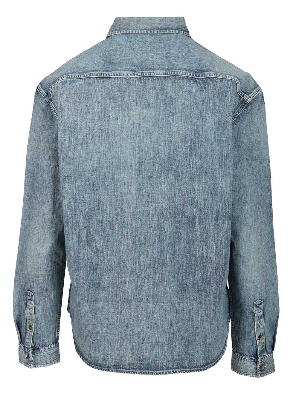 Saint Laurent Cassandre Denim Shirt Casual - Light blue | 9572ce951da5e28e767bde75d233d344096679bb