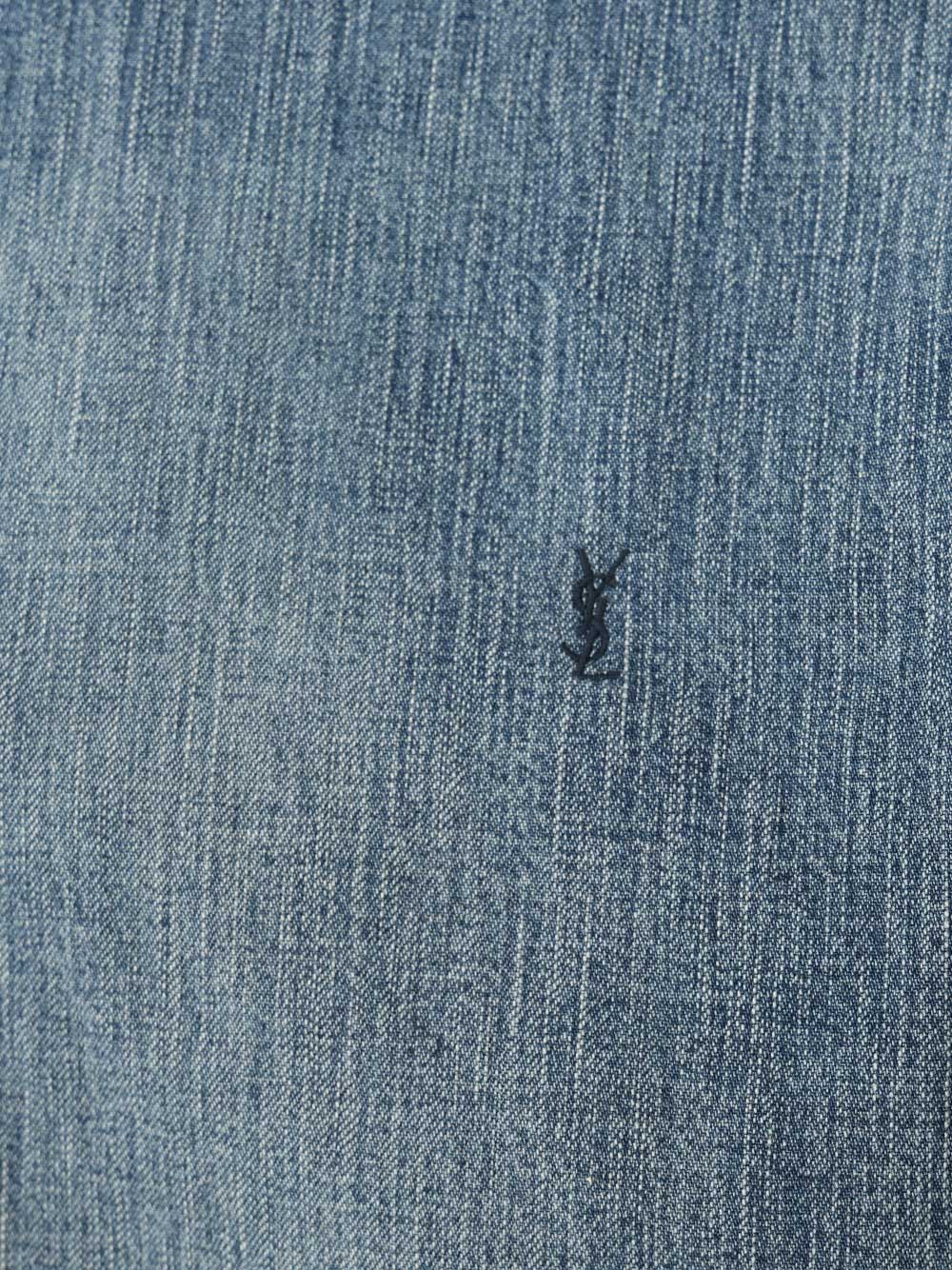 Saint Laurent Cassandre Denim Shirt Casual - Light blue | 07ebc945ab84b60a88564b5d331195e60627ac47