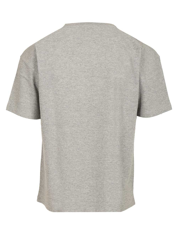 Saint Laurent Cassandre  In Piqué T-Shirt - Grey | 7498a421763297f4cb47d38cdf308720912136da