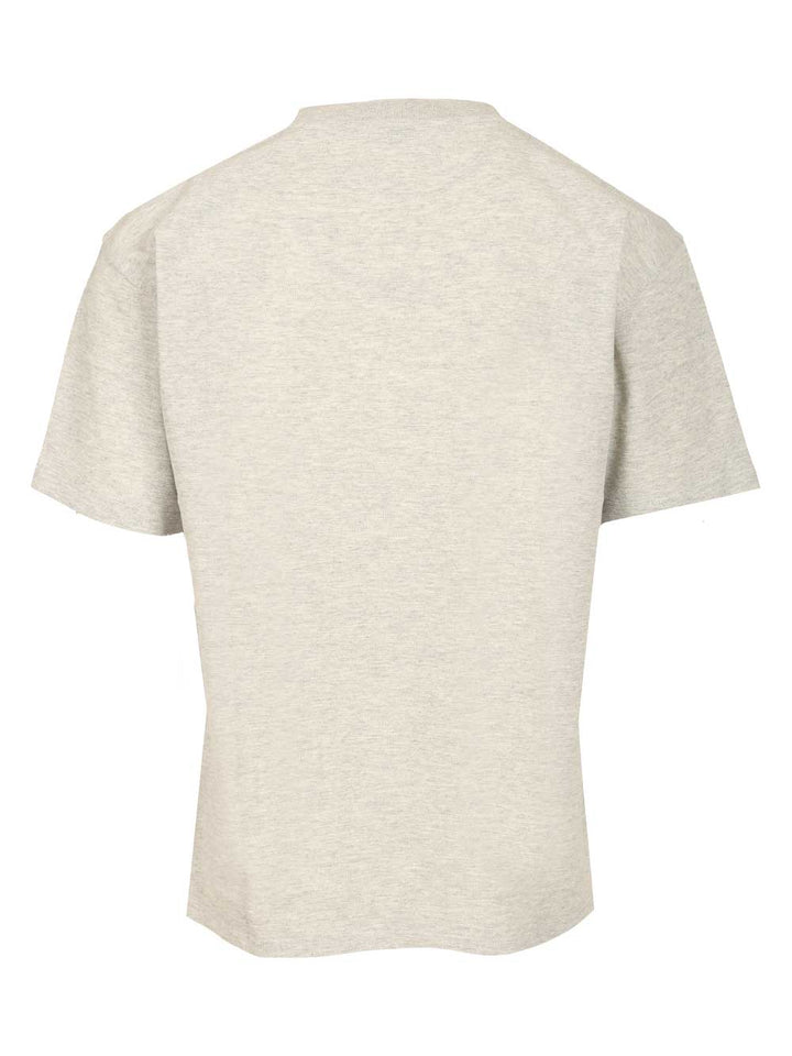 Saint Laurent Cassandre  In Piqué T-Shirt - Grey | 139ffc12ac46b6b843bd8a71a46bd266e2b84c21