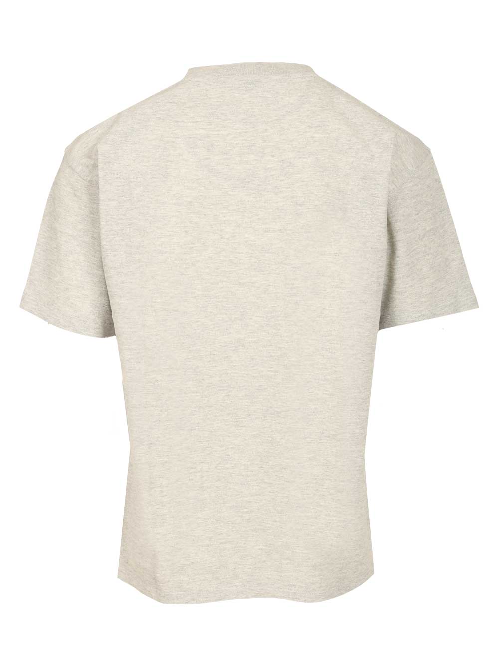 Saint Laurent Cassandre  In Piqué T-Shirt - Grey | 139ffc12ac46b6b843bd8a71a46bd266e2b84c21