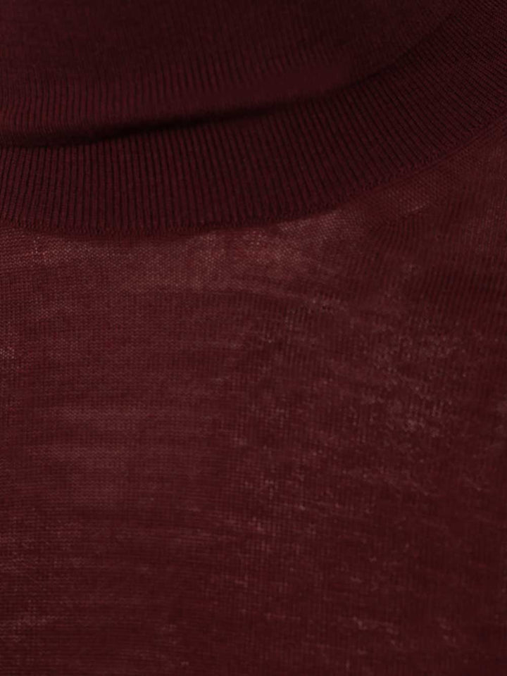 Saint Laurent Wool Turtleneck Knitwear - Bordeaux | dfad194307c87e3e3c04e2d60f2e18476e523449