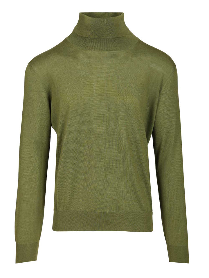 Saint Laurent Cashmere, Wool And Silk Turtleneck Sweater Knitwear - Green | beca73ff70c41a74b01573e917ad2614b42a7579