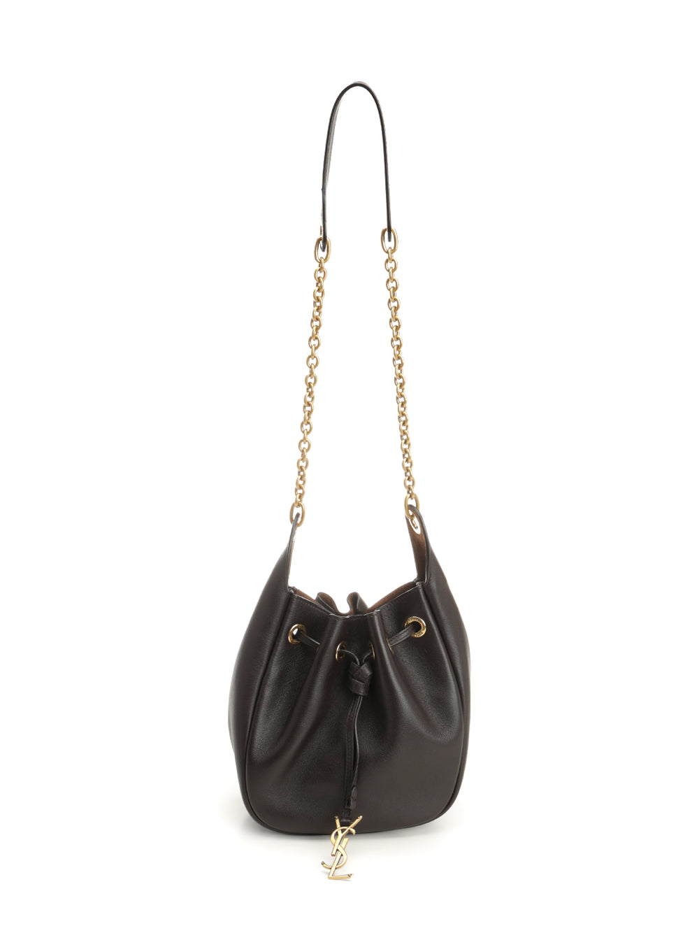 Saint Laurent Leather Bucket Bag Crossbody Bags - Brown | c71dc3a194dcb80e4e2c9a9baaf19ef2916fb0c3