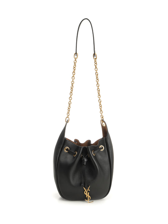Leather Bucket Bag Crossbody Bags Black