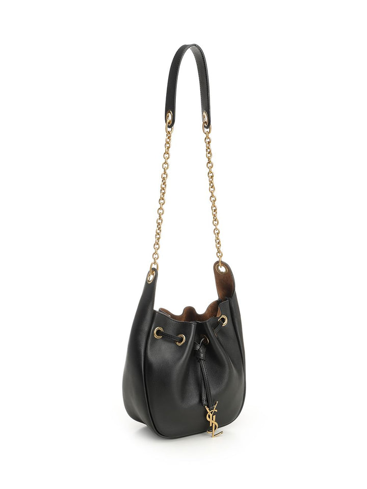 Saint Laurent Leather Bucket Bag Crossbody Bags - Black | 441e3250da91cf08b99c9ee6d2531b1b3f6ac4fa