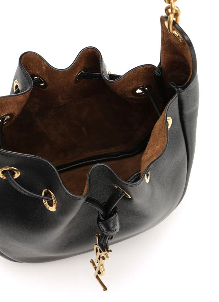 Saint Laurent Leather Bucket Bag Crossbody Bags - Black | 862e43aeb9603c59e811601c5296ee37bea219c7