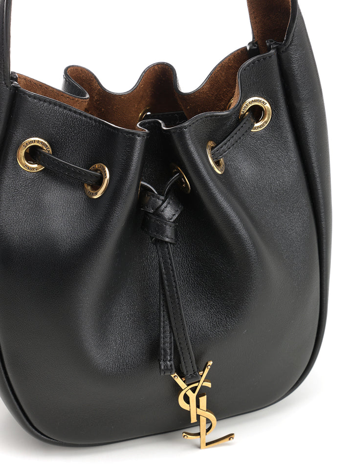 Saint Laurent Leather Bucket Bag Crossbody Bags - Black | c4e46a2061d63726d85de4fdddb2539ab1db3584