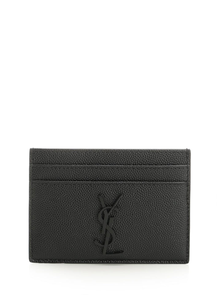 Saint Laurent Cassandre Card Holder Wallets - Black | 47a08817126792961c6915f2f407e4cf278bdba4