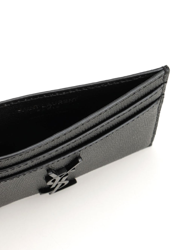 Saint Laurent Cassandre Card Holder Wallets - Black | 505ce13447a50b8422a00ba657067214d7961061