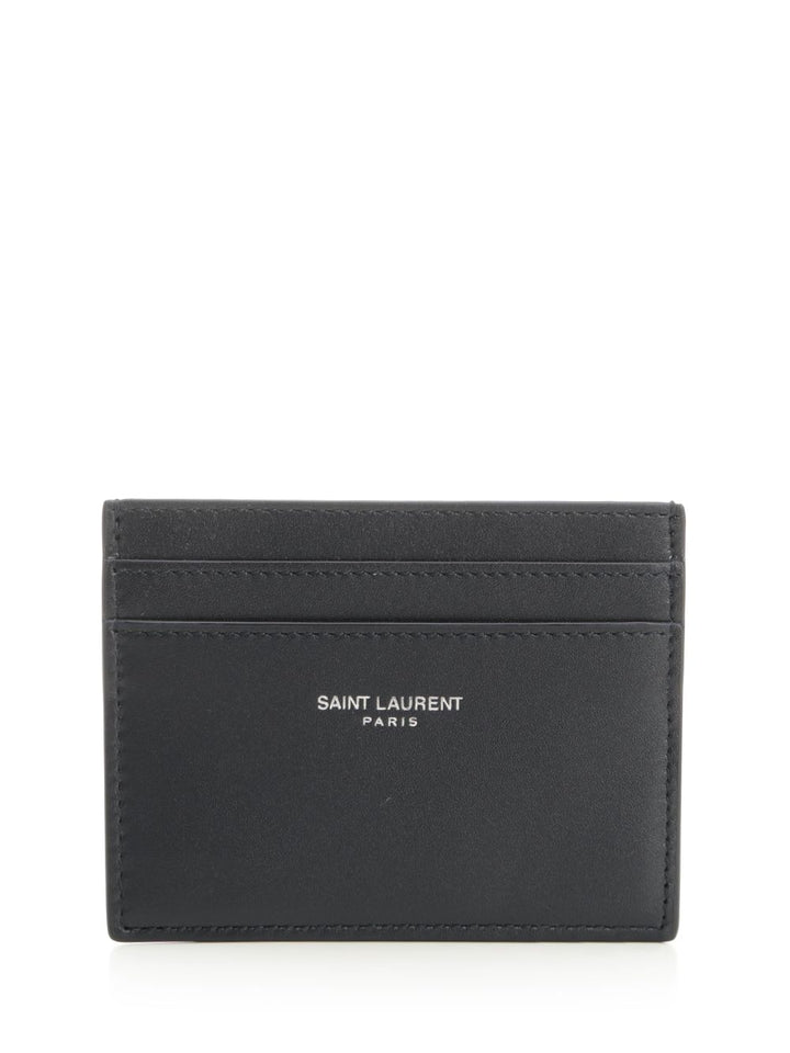 Saint Laurent Saint Laurent Paris Card Holder Wallets - Blue | 26589f8df9c1e552f23bba6939404e25d1567626
