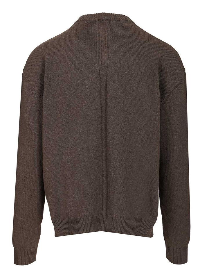 Rick Owens Cashmere Crew Neck Sweater Knitwear - Brown | 738420d7b100be8cf90e2226dc0991427fef07a8