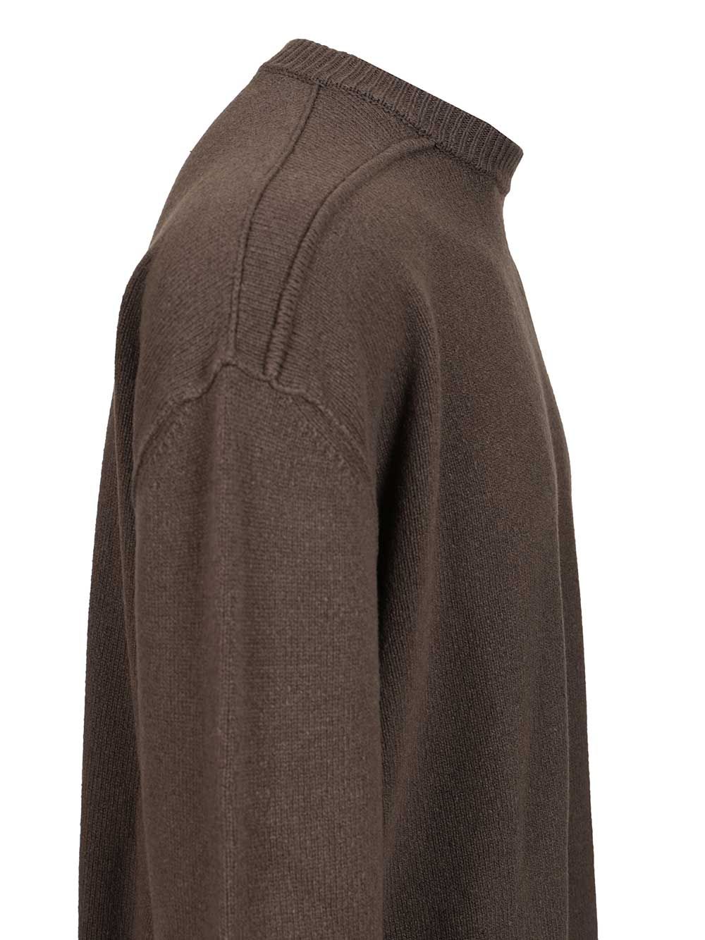 Rick Owens Cashmere Crew Neck Sweater Knitwear - Brown | bd7be81ba2390939b2b331b70c55b2cd4c6240c7