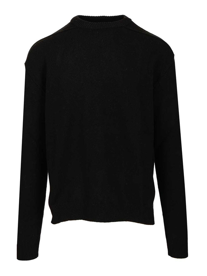 Rick Owens Cashmere Crew Neck Sweater Knitwear - Black | a5616a80804db407680aaf9e3df63e9dcb5b1371