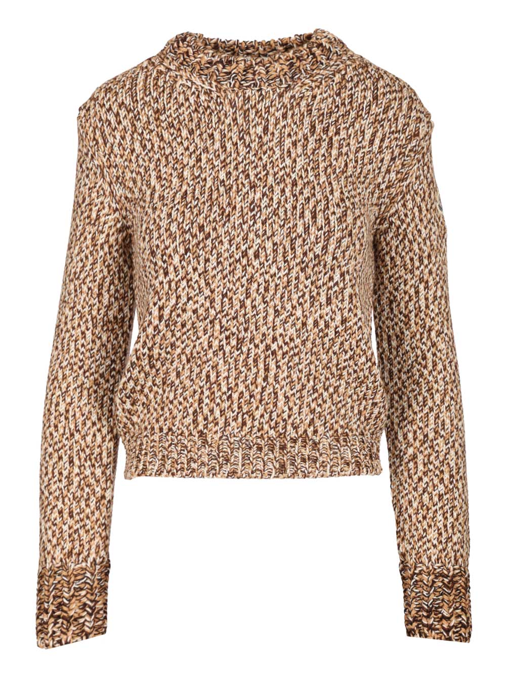 Moncler Mouliné Wool Sweater Knitwear - Beige | 7ee2302594d6b44f2ea37d86a6b398c064928b5c
